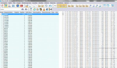 Hier ist die Dateivorschau aktivert, obwohl das Log angezeigt wird. Schaltet man den Button aus, wird er nach der nächsten Aktion wieder angeschaltet.