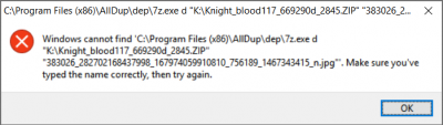 error when deleting file from zip file